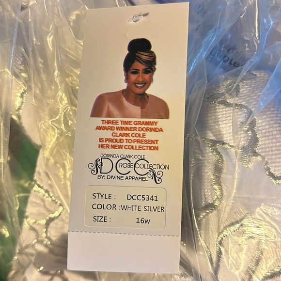 Dorinda Clark Cole White with Silver Church Dress - Picture 4 of 5